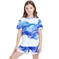 Blue Smoke Kids  Tee And Sports Shorts Set by goljakoff