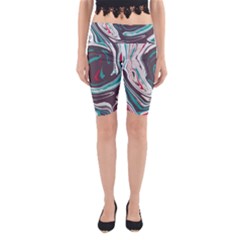 Vector Vivid Marble Pattern 1 Yoga Cropped Leggings by goljakoff