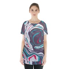 Vector Vivid Marble Pattern 1 Skirt Hem Sports Top by goljakoff