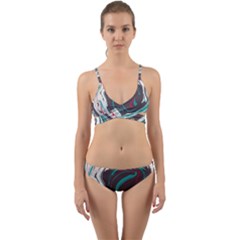 Vector Vivid Marble Pattern 1 Wrap Around Bikini Set by goljakoff