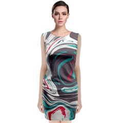 Vector Vivid Marble Pattern 1 Sleeveless Velvet Midi Dress by goljakoff