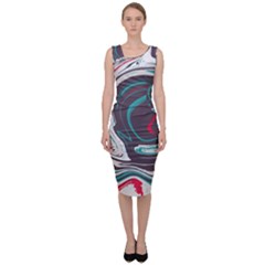 Vector Vivid Marble Pattern 1 Sleeveless Pencil Dress by goljakoff