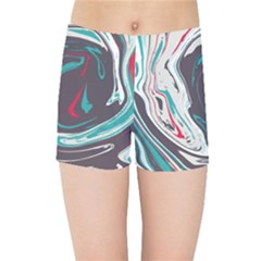 Vector Vivid Marble Pattern 1 Kids  Sports Shorts by goljakoff