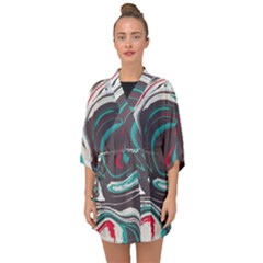 Vector Vivid Marble Pattern 1 Half Sleeve Chiffon Kimono by goljakoff