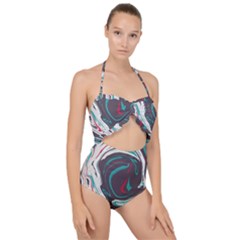 Vector Vivid Marble Pattern 1 Scallop Top Cut Out Swimsuit by goljakoff