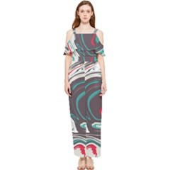 Vector Vivid Marble Pattern 1 Draped Sleeveless Chiffon Jumpsuit by goljakoff