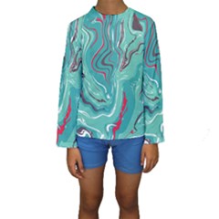 Vector Vivid Marble Pattern 2 Kids  Long Sleeve Swimwear by goljakoff