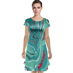 Vector Vivid Marble Pattern 2 Cap Sleeve Nightdress by goljakoff