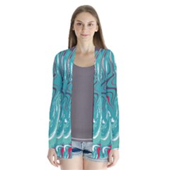 Vector Vivid Marble Pattern 2 Drape Collar Cardigan by goljakoff