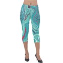 Vector Vivid Marble Pattern 2 Lightweight Velour Capri Leggings  View1