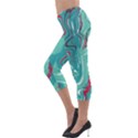 Vector Vivid Marble Pattern 2 Lightweight Velour Capri Leggings  View3