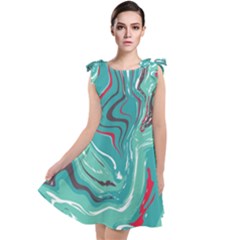 Vector Vivid Marble Pattern 2 Tie Up Tunic Dress by goljakoff