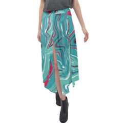 Vector Vivid Marble Pattern 2 Velour Split Maxi Skirt by goljakoff