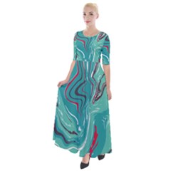 Vector Vivid Marble Pattern 2 Half Sleeves Maxi Dress by goljakoff