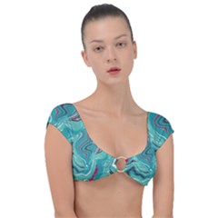 Vector Vivid Marble Pattern 2 Cap Sleeve Ring Bikini Top by goljakoff