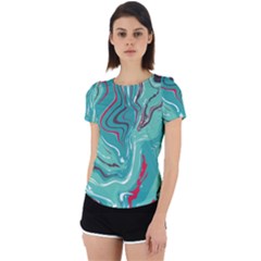 Vector Vivid Marble Pattern 2 Back Cut Out Sport Tee by goljakoff