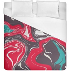 Red Vivid Marble Pattern 3 Duvet Cover (king Size) by goljakoff