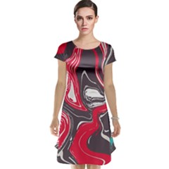 Red Vivid Marble Pattern 3 Cap Sleeve Nightdress by goljakoff