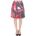 Red Vivid Marble Pattern 3 Velvet High Waist Skirt View1