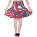 Red Vivid Marble Pattern 3 Velvet High Waist Skirt View2