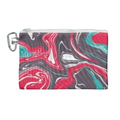 Red Vivid Marble Pattern 3 Canvas Cosmetic Bag (large) by goljakoff