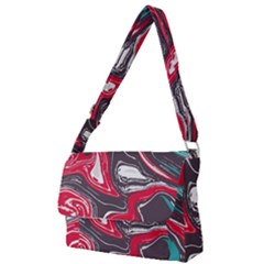 Red Vivid Marble Pattern 3 Full Print Messenger Bag (s) by goljakoff