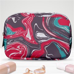 Red Vivid Marble Pattern 3 Make Up Pouch (small) by goljakoff