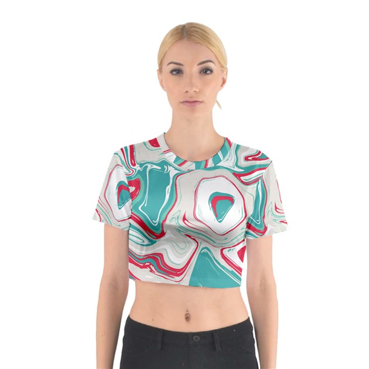 Vector Vivid Marble Pattern 4 Cotton Crop Top