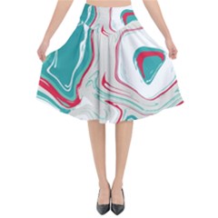 Vector Vivid Marble Pattern 4 Flared Midi Skirt by goljakoff