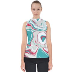 Vector Vivid Marble Pattern 4 Mock Neck Shell Top by goljakoff