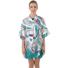 Vector Vivid Marble Pattern 4 Half Sleeve Satin Kimono  by goljakoff