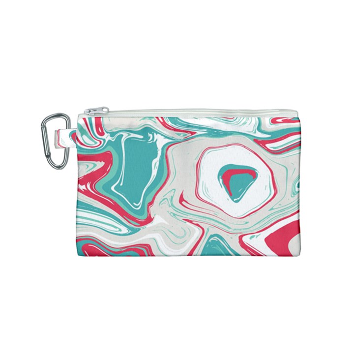 Vector Vivid Marble Pattern 4 Canvas Cosmetic Bag (Small)