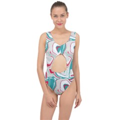 Vector Vivid Marble Pattern 4 Center Cut Out Swimsuit by goljakoff