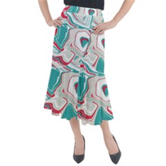 Vector Vivid Marble Pattern 4 Midi Mermaid Skirt by goljakoff