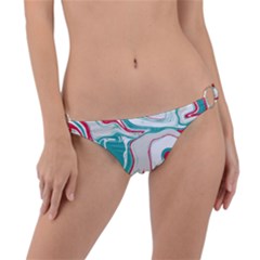 Vector Vivid Marble Pattern 4 Ring Detail Bikini Bottom by goljakoff