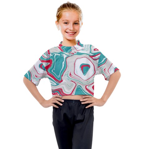 Vector Vivid Marble Pattern 4 Kids Mock Neck Tee by goljakoff