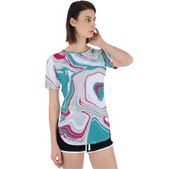 Vector Vivid Marble Pattern 4 Perpetual Short Sleeve T-shirt by goljakoff