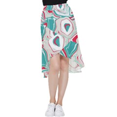 Vector Vivid Marble Pattern 4 Frill Hi Low Chiffon Skirt by goljakoff