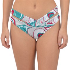 Vector Vivid Marble Pattern 4 Double Strap Halter Bikini Bottom