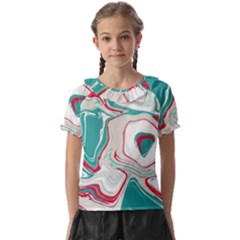 Vector Vivid Marble Pattern 4 Kids  Frill Chiffon Blouse by goljakoff