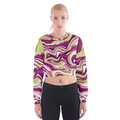 Vector Vivid Marble Pattern 5 Cropped Sweatshirt by goljakoff