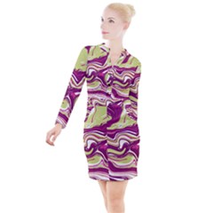 Vector Vivid Marble Pattern 5 Button Long Sleeve Dress by goljakoff