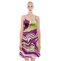 Vector Vivid Marble Pattern 5 Spaghetti Strap Velvet Dress by goljakoff