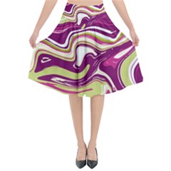 Vector Vivid Marble Pattern 5 Flared Midi Skirt by goljakoff