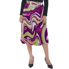 Vector Vivid Marble Pattern 5 Classic Velour Midi Skirt  by goljakoff