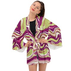 Vector Vivid Marble Pattern 5 Long Sleeve Kimono by goljakoff