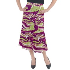 Vector Vivid Marble Pattern 5 Midi Mermaid Skirt by goljakoff