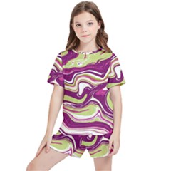 Vector Vivid Marble Pattern 5 Kids  Tee And Sports Shorts Set by goljakoff