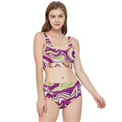 Vector Vivid Marble Pattern 5 Frilly Bikini Set by goljakoff