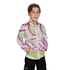 Green Vivid Marble Pattern 6 Kids  Windbreaker by goljakoff